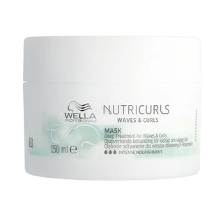 Wella Nutricurls Waves Curls Mask - pot blanc 150ml avec couvercle et motifs vagues