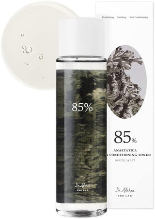 Dr.Althea Toner Reparateur Anastatica 85% - flacon transparent avec plante et boite sur fond blanc