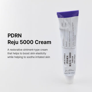 Dr.Althea PDRN Reju 5000 Cream - tube incline sur fond gris avec description soin reparateur