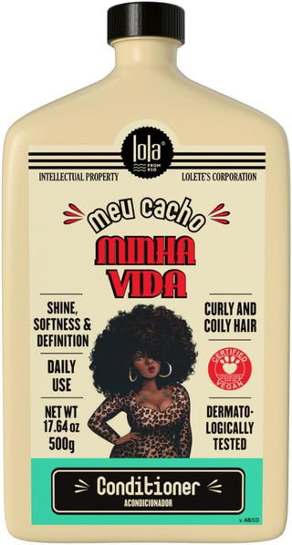 Flacon beige Lola Cosmetics Meu Cacho Minha Vida Conditioner 500g, face avant