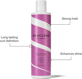 Boucleme Super Hold Styler 300 ml avec annotations - fixation forte, definition longue duree, brillance