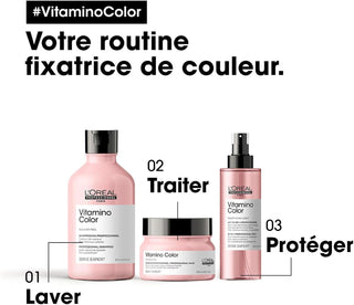 Routine fixatrice couleur en 3 etapes L'OREAL PROFESSIONNEL Vitamino Color - Laver, Traiter, Proteger