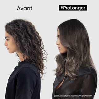 Comparaison cheveux avant/apres L'OREAL PROFESSIONNEL Pro Longer - boucles a lisses ondules