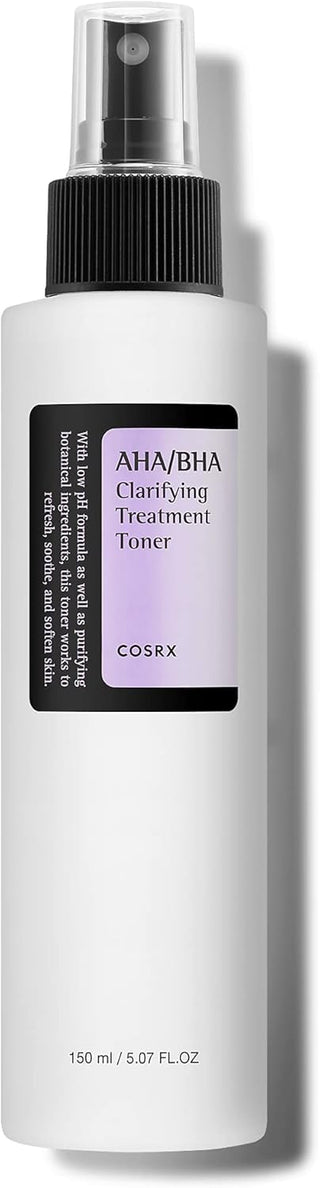 COSRX AHA BHA Clarifying Treatment Toner - flacon spray blanc avec etiquette violette 150ml