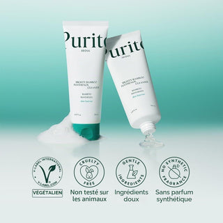 Duo de tubes PURITO Mighty Bamboo avec badges végétalien, cruelty-free, ingrédients doux et sans parfum synthétique