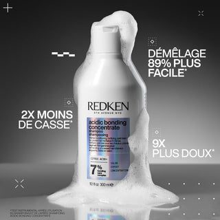 Flacon Redken Acidic Bonding Concentrate dans la mousse - 2x moins de casse, demelage 89% plus facile