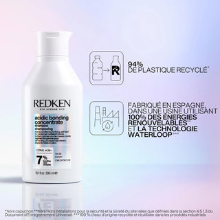 Engagements eco-responsables Redken Acidic Bonding - 94% plastique recycle et energies renouvelables
