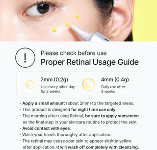 Celimax Vita-A Retinal Booster - guide dosage retinal 2mm et 4mm avec conseils application