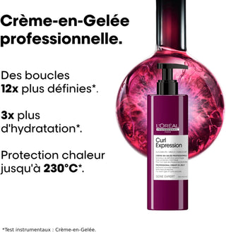Flacon pompe violet L'Oreal Professionnel Curl Expression avec benefices boucles 12x plus definies