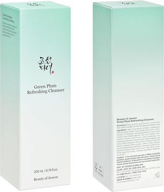 Boîtes carton recto verso Beauty of Joseon Green Plum Refreshing Cleanser 200ml - liste ingrédients visible