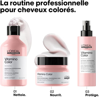 Routine 3 etapes L'Oreal Professionnel Vitamino Color - shampoing, masque et lait 10-en-1