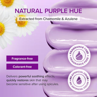 Texture crème lilas MARY&MAY teintée camomille et azulène - sans parfum ni colorant artificiel