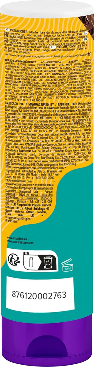 Novex My Curls apres-shampooing 300 ml - dos du flacon avec liste INCI, code-barres et precautions