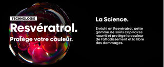Sphere irisee sur fond noir - technologie Resveratrol L'OREAL PROFESSIONNEL Vitamino Color