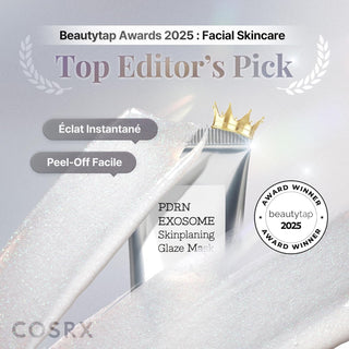 Tube COSRX PDRN Exosome Glaze Mask primé Beautytap Awards 2025 Top Editor's Pick - éclat instantané