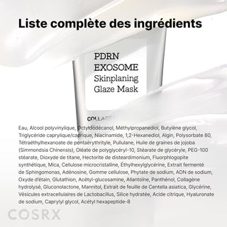 Liste complète des ingrédients INCI du masque COSRX PDRN Exosome Skinplaning Glaze Mask en français