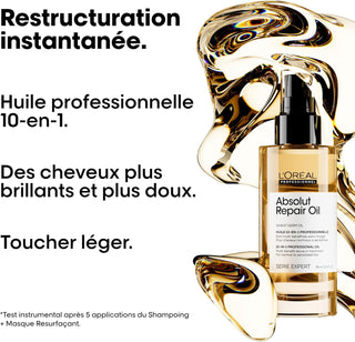 Avant-apres Absolut Repair Oil sur cheveux boucles, boucles mieux definies et brillantes apres traitement