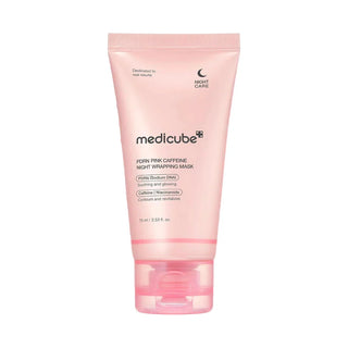 Tube rose Medicube PDRN Pink Caffeine Night Wrapping Mask 75ml - masque de nuit PDRN, caféine et niacinamide