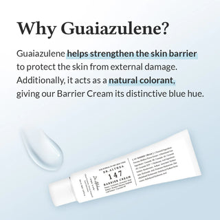 DR.ALTHEA 147 Barrier Cream - explication guaiazulene renforce la barriere cutanee et donne la teinte bleue