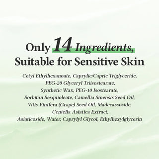 DR.ALTHEA Pure Grinding Cleansing Balm - liste de 14 ingredients pour peaux sensibles sur fond vert