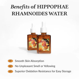 DR.ALTHEA Vitamin C Boosting Serum - deux flacons ambrés avec pipettes et liste des bienfaits de l'eau d'argousier