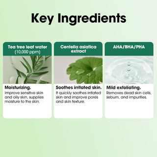 Ingredients cles du Miracle Serum SOME BY MI - tea tree 10 000 ppm, centella asiatica et acides AHA BHA PHA