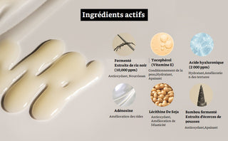 Haruharu Wonder Black Rice Hyaluronic Serum - infographie ingredients actifs riz noir, tocopherol et adenosine