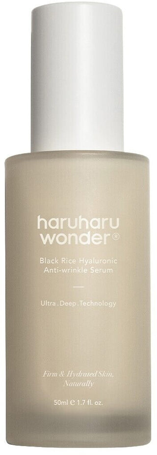 Haruharu Wonder Black Rice Hyaluronic Anti-wrinkle Serum 50ml - flacon beige givre sur fond blanc