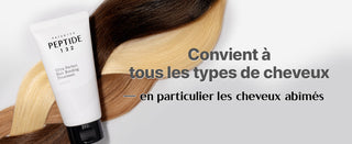 COSRX Peptide-132 Hair Bonding Treatment - tube pose sur meches blondes et brunes, tous types de cheveux