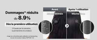 COSRX Peptide-132 Oil Serum - avant-apres meche abimee vs lisse, -8.9% de dommages des la premiere utilisation
