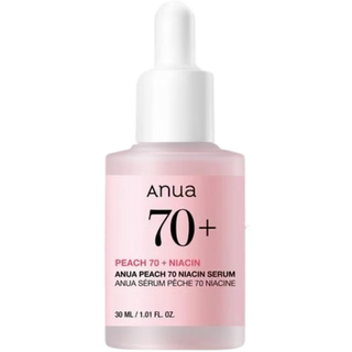 ANUA Peach 70 Niacin Serum - flacon compte-gouttes rose 30ml sur fond blanc