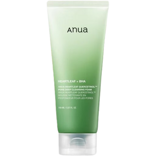 ANUA Heartleaf Pore Cleansing Foam 150ml - tube vert degrade vue de face sur fond blanc