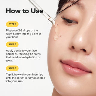 Mode d'emploi du Beauty of Joseon Glow Serum Propolis en 3 etapes avec application sur la joue