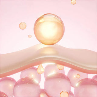 Illustration sphere doree de retinol penetrant les couches de la peau avec bulles roses Celimax
