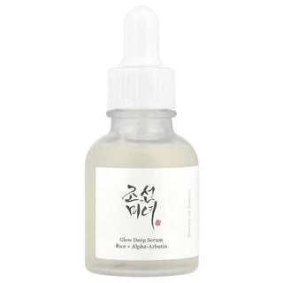 Flacon compte-gouttes Beauty of Joseon Glow Deep Serum Rice + Alpha-Arbutin, liquide transparent dore