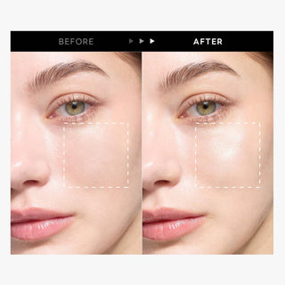 Avant-apres visage montrant la peau hydratee avec la Round Lab Birch Juice Sun Cream