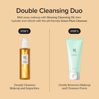 Duo double nettoyage Beauty of Joseon - Ginseng Cleansing Oil et Green Plum Refreshing Cleanser