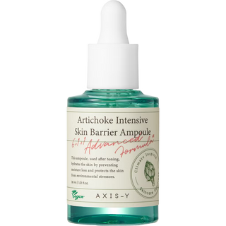 Flacon compte-gouttes AXIS-Y Artichoke Intensive Skin Barrier Ampoule en verre vert turquoise
