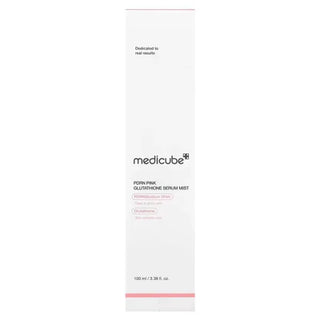 Boite blanche et rose du MEDICUBE PDRN Glutathione Serum Mist 100ml avec mentions PDRN et Glutathion