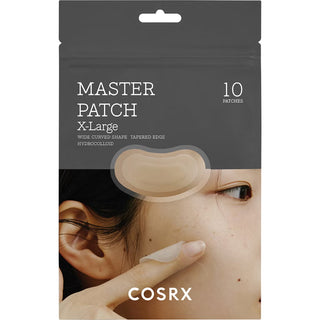 Sachet gris COSRX Master Patch X-Large 10 pcs avec grand patch beige courbe visible sur le packaging
