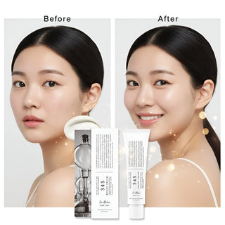 Visuel avant-apres DR.ALTHEA 345 Relief Cream avec tube et boite sur fond gris