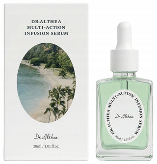 DR.ALTHEA Sérum Multi-Action Infusion Éclat flacon pipette et boite face avant sur fond blanc
