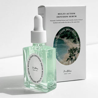 DR.ALTHEA Sérum Multi-Action Infusion Éclat flacon pipette devant sa boite blanche sur fond clair
