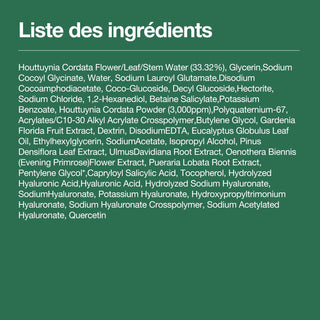 ANUA Heartleaf Cleansing Foam 150ml - liste complete des ingredients INCI sur fond vert