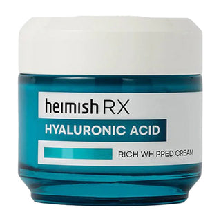 Heimish RX Hyaluronic Acid Rich Whipped Cream pot bleu turquoise avec couvercle blanc, face avant