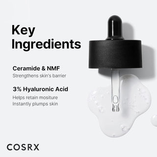 Ingredients cles COSRX Hyaluronic Acid 3 Serum - ceramide NMF et 3% acide hyaluronique avec pipette