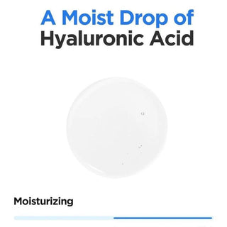 Isntree Hyaluronic Acid Toner - goutte de texture transparente et propriete hydratante sur fond blanc