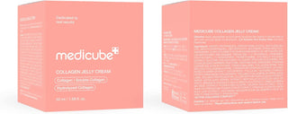 Packaging carton rose Medicube Collagen Jelly Cream 50ml, face avant et arriere avec liste INCI