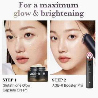 Routine eclat en deux etapes - MEDICUBE Glutathione Glow Capsule Cream puis AGE-R Booster Pro