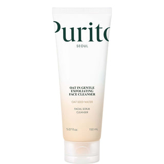 PURITO SEOUL Oat In Gentle Exfoliating Face Cleanser 150ml - tube blanc dégradé beige à l'eau de graines d'avoine
